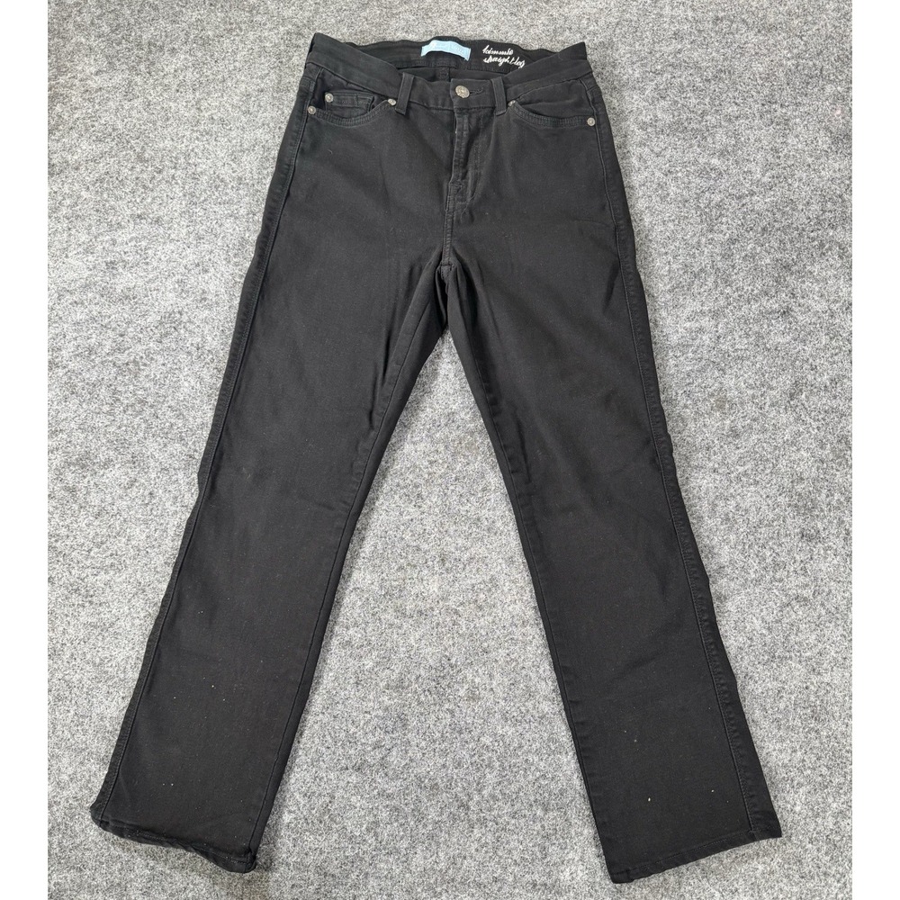 7 For All Mankind Women's Black Straight Leg Jeans Size 27 Blair - Picture 1 of 9